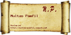 Multas Pamfil névjegykártya